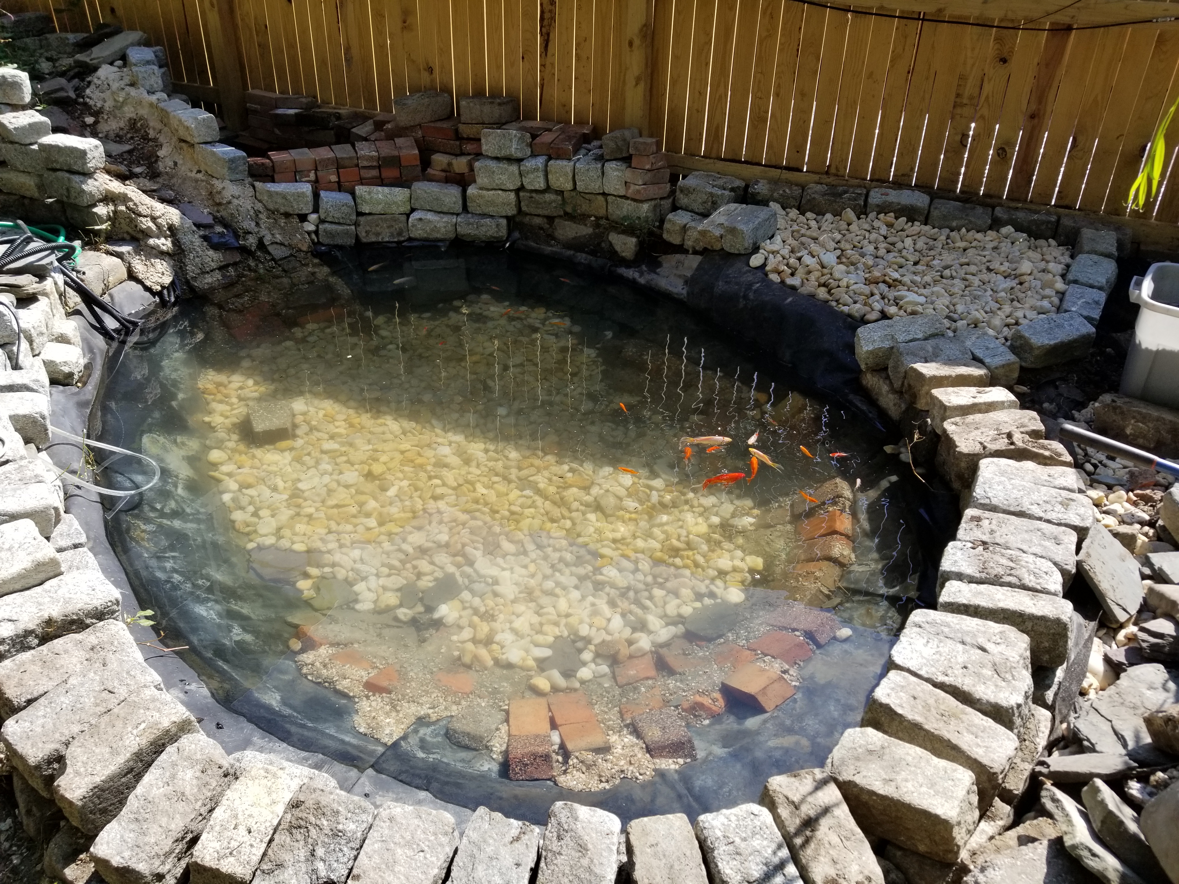 circular pond cleaned