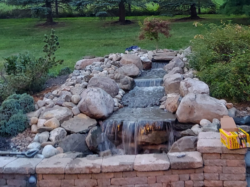 pondless waterfall finished and running