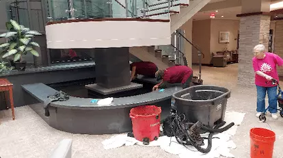 removing rocks from an indoor pond